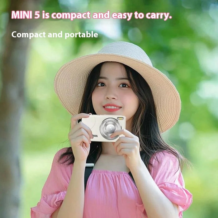 FC002S 2.4 Inch HD Screen Digital Camera 16x Digital Zoom Portable 1080P HD Video Recording CCD Built In LED Flash - White - 4