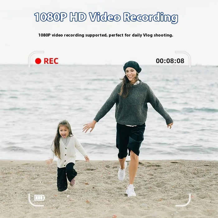 FC002S 2.4 Inch HD Screen Digital Camera 16x Digital Zoom Portable 1080P HD Video Recording CCD Built In LED Flash - White - 7