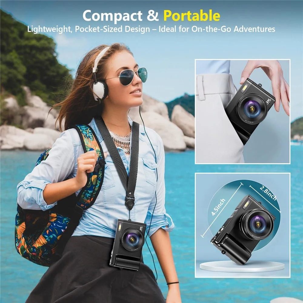 DC101 4K 64MP Video Camera 18X Digital Camcorder 3.0 inch Flip Screen Camcorder for Photography / Vlogging - 3