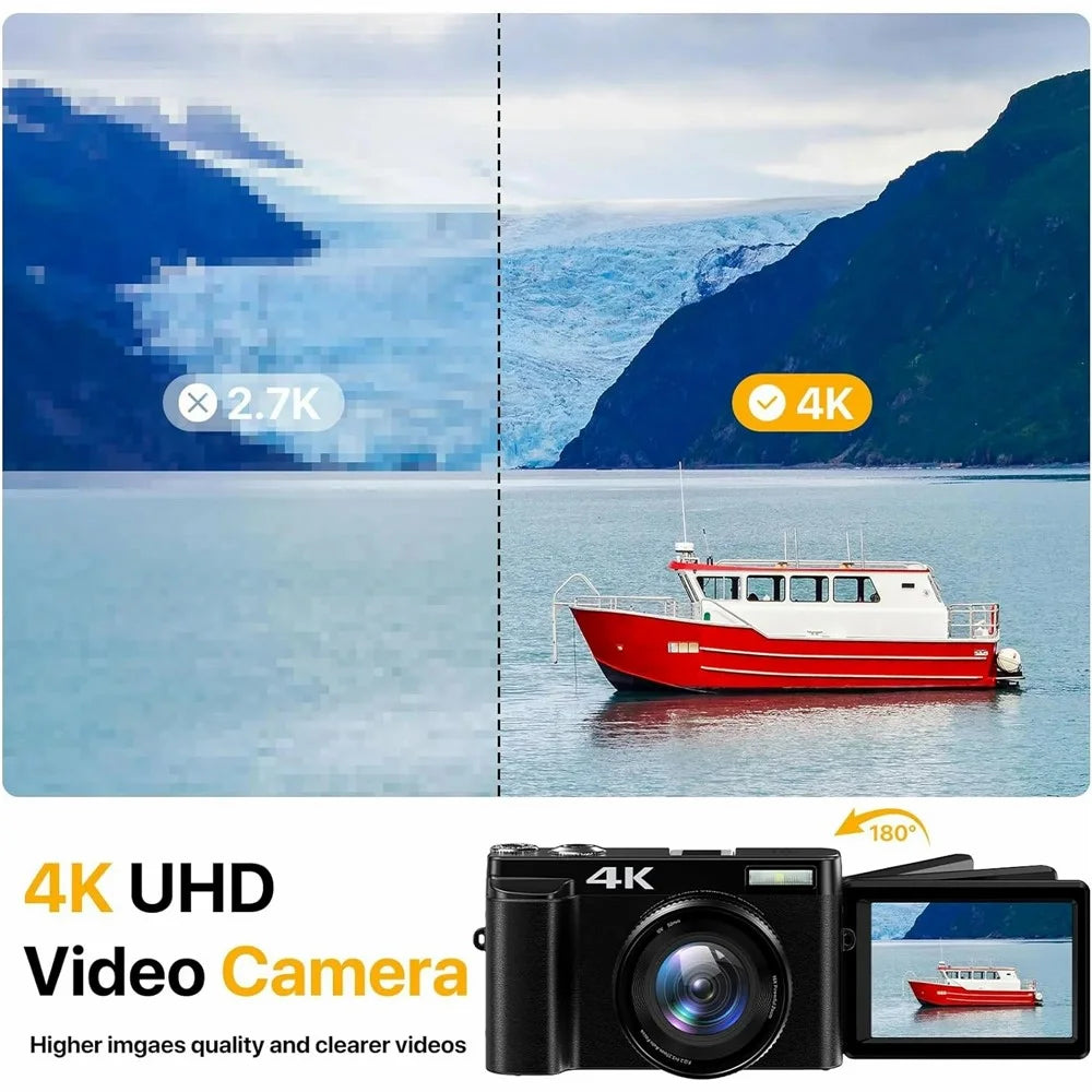 DC101 4K 64MP Video Camera 18X Digital Camcorder 3.0 inch Flip Screen Camcorder for Photography / Vlogging - 7