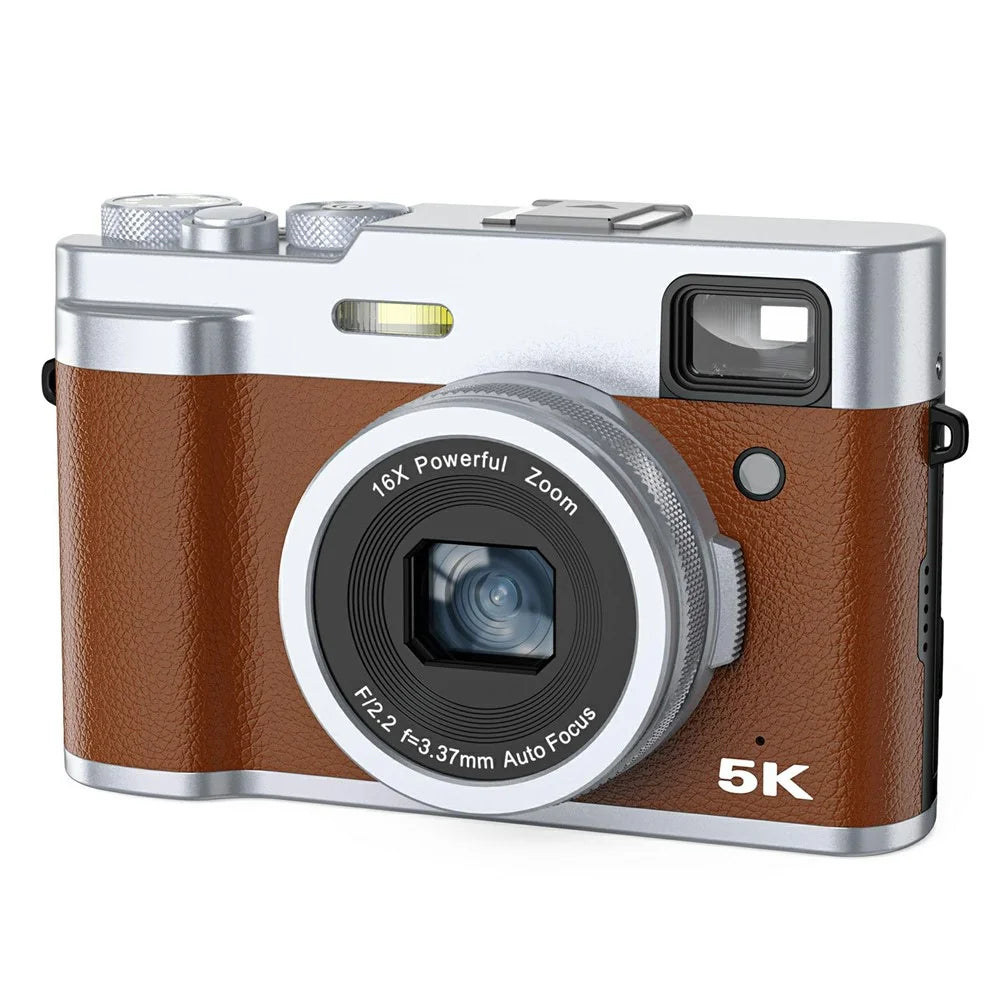 DC203 Digital Camera Dual Lens Front / Rear Quick Shooting HD Camera with 32GB Memory Card - Brown - 1