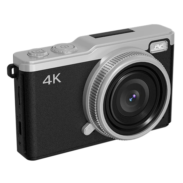 D72 2.4 Inch HD Flip Screen CCD Portable Digital Camera 4K Video Recording 16X Digital Zoom, with 32GB Card - Black - 1