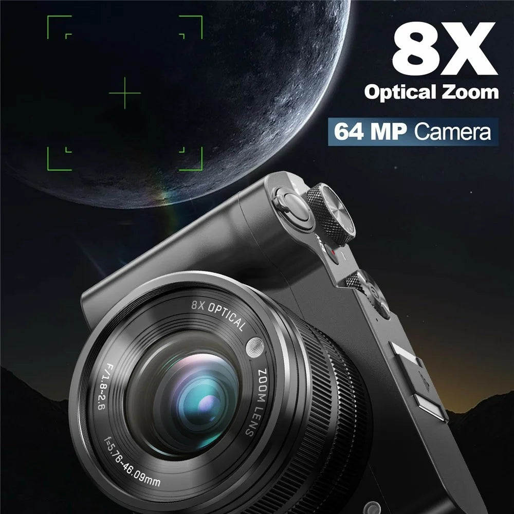DC209X Digital Camera 8X Optical Zoom High Definition Shooting Camera with 5K Video Recording - Black - 4