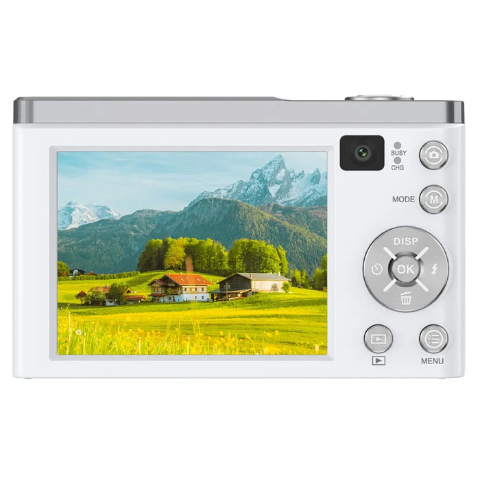 DC305X Digital Camera 5X Optical Zoom Anti Shake HD Dual Lens 5K Video Recorder, with 32GB Card - White / EU Plug - 4