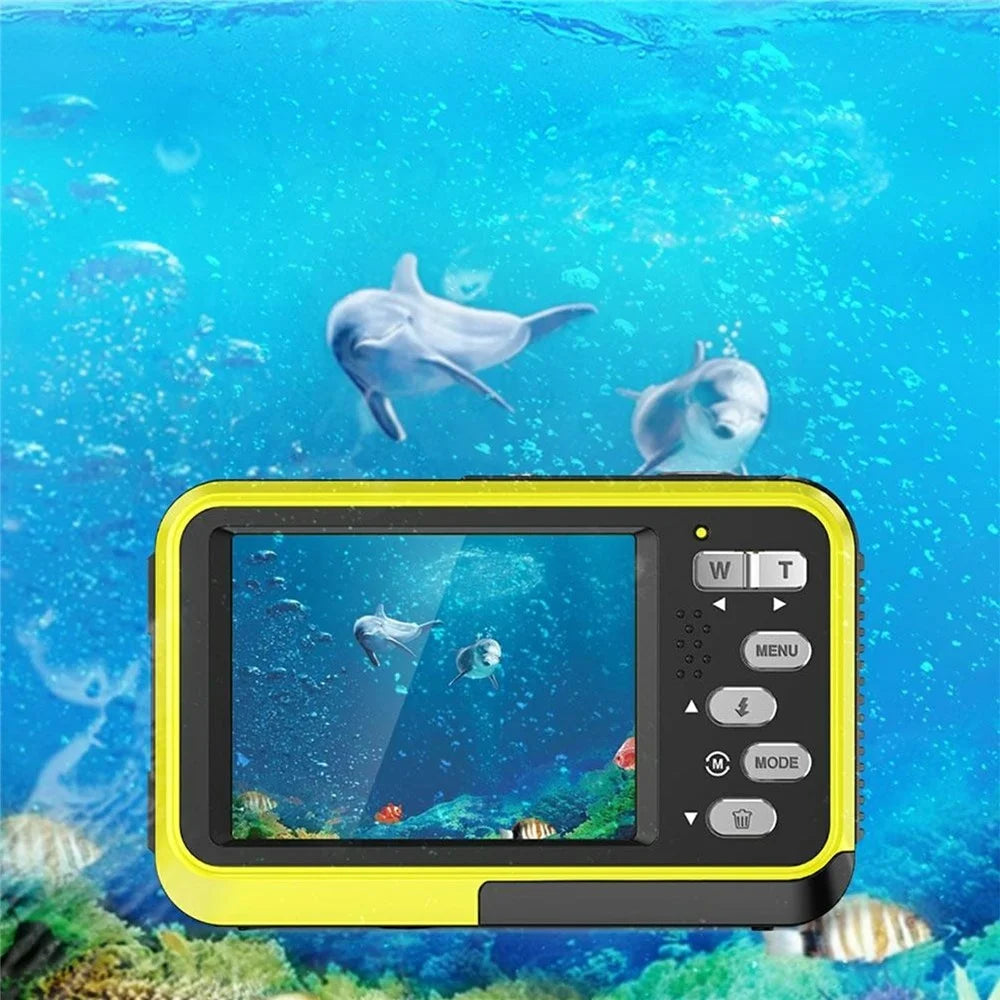 WDC901 For Outdoor Sports 4K Video Recorder 48MP Auto Focus HD Dual Screen Waterproof Digital Camera - Yellow - 3