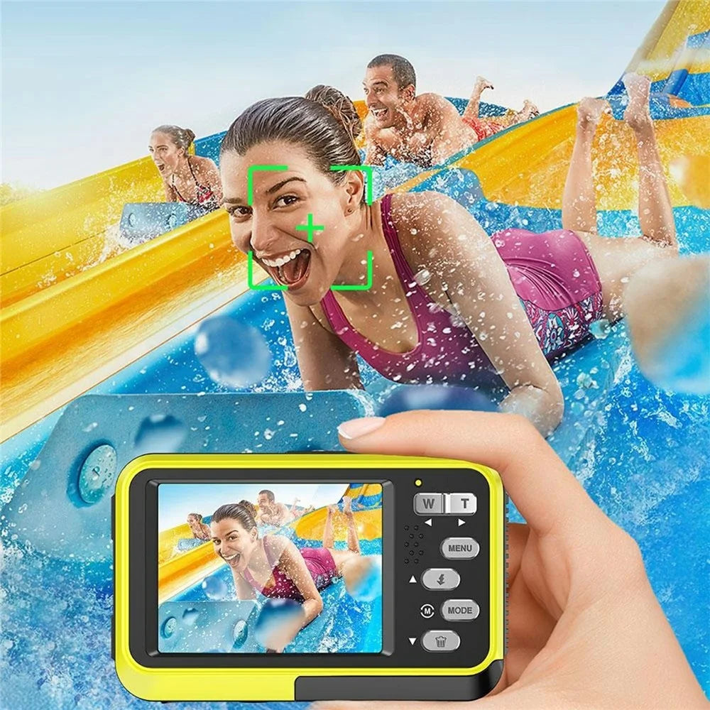 WDC901 For Outdoor Sports 4K Video Recorder 48MP Auto Focus HD Dual Screen Waterproof Digital Camera - Yellow - 5