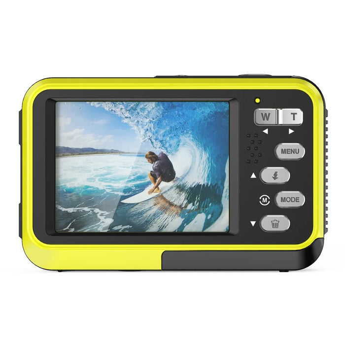 WDC901 For Outdoor Sports 4K Video Recorder 48MP Auto Focus HD Dual Screen Waterproof Digital Camera, with 32GB Card - Yellow - 2
