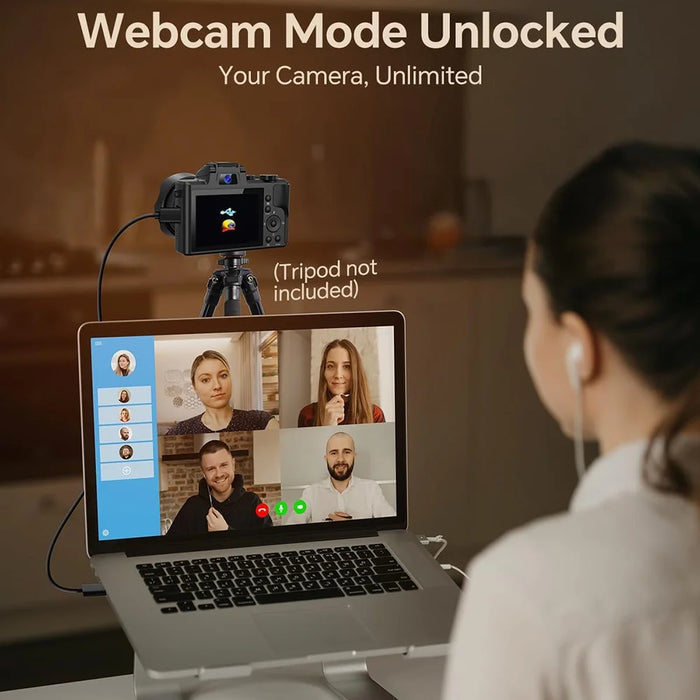 DC226 8K Digital Camera 48MP Sensor Entry-Level for Students Selfie Camera with 32GB Memory Card  /  2 Batteries - EU Plug - 7