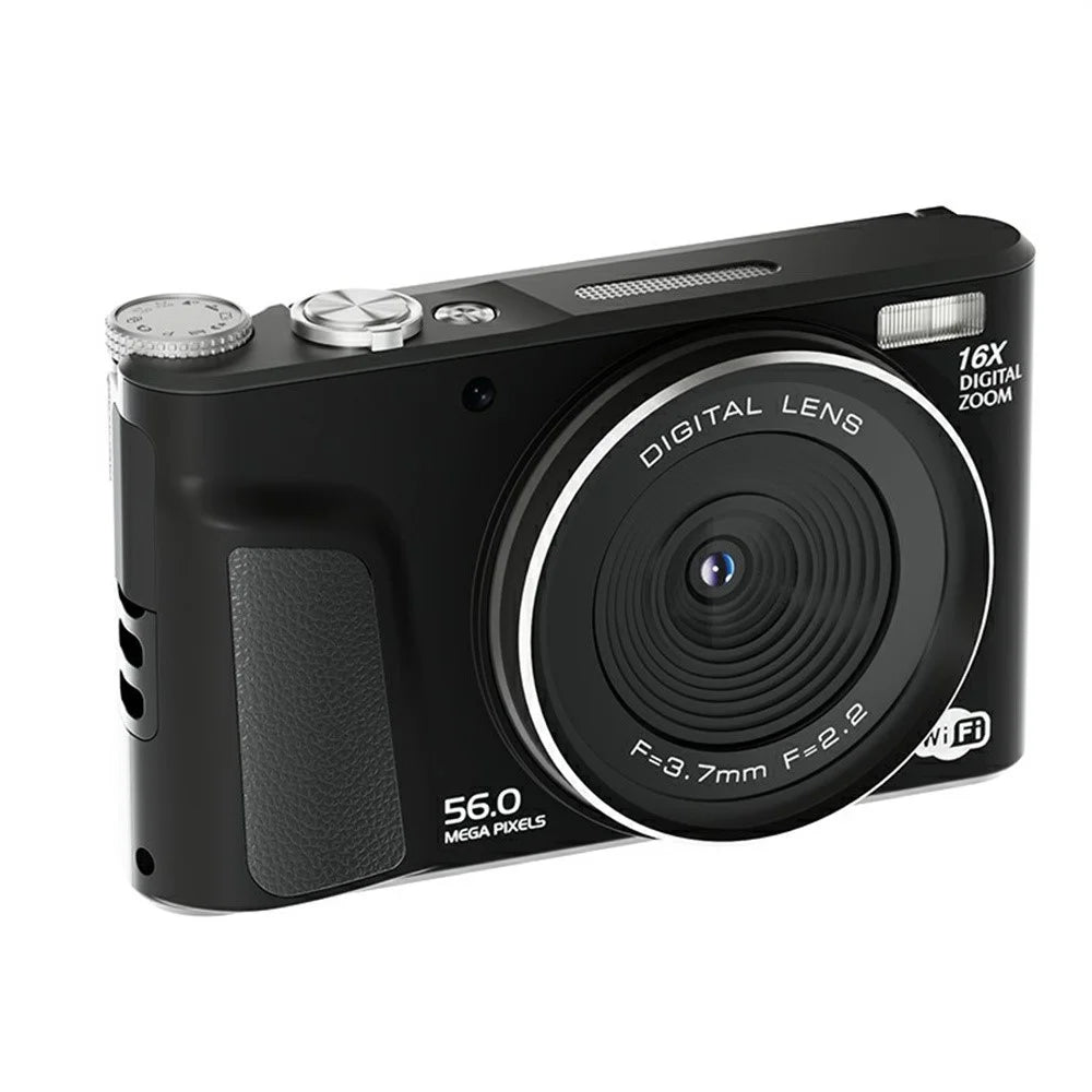 D01 2.8 Inch Flip Screen Portable Digital Camera 16X Zoom HD Photo Video CCD Support WiFi Transfer, with 32GB Card + Card Reader - Black - 2