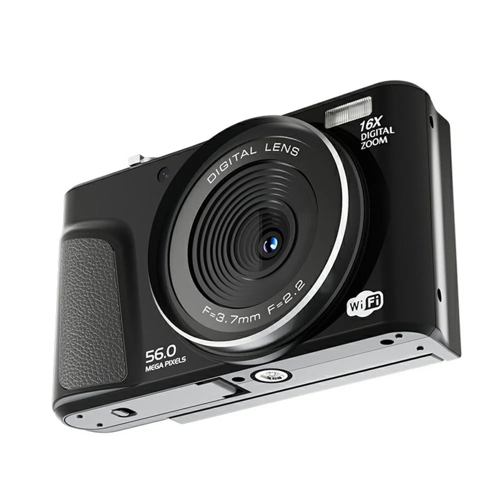 D01 2.8 Inch Flip Screen Portable Digital Camera 16X Zoom HD Photo Video CCD Support WiFi Transfer, with 32GB Card + Card Reader - Black - 3