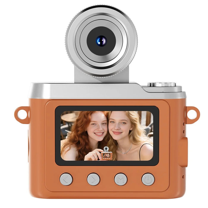 Y7000 Retro Design Digital Camera 1080P HD Mini Compact Camera with Flip Lens for Students - Brown - 1
