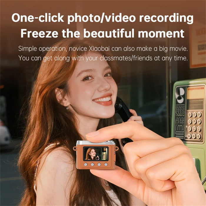 Y7000 Retro Design Digital Camera 1080P HD Mini Compact Camera with Flip Lens for Students - Brown - 7