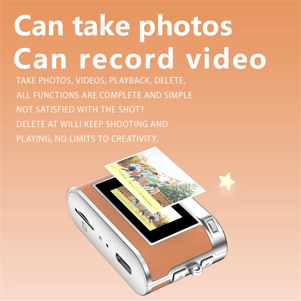 DC26 Digital Camera 1080P Mini Portable 0.96 Inch Screen 64MP Photo / Video Recorder for Campus / Travel - Brown - 3