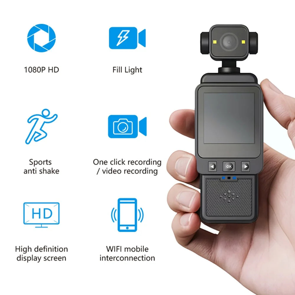 DV01 Rotatable HD Handheld Camera Anti-Shake Action Cam Outdoor Video Recorder Body Cam - 3