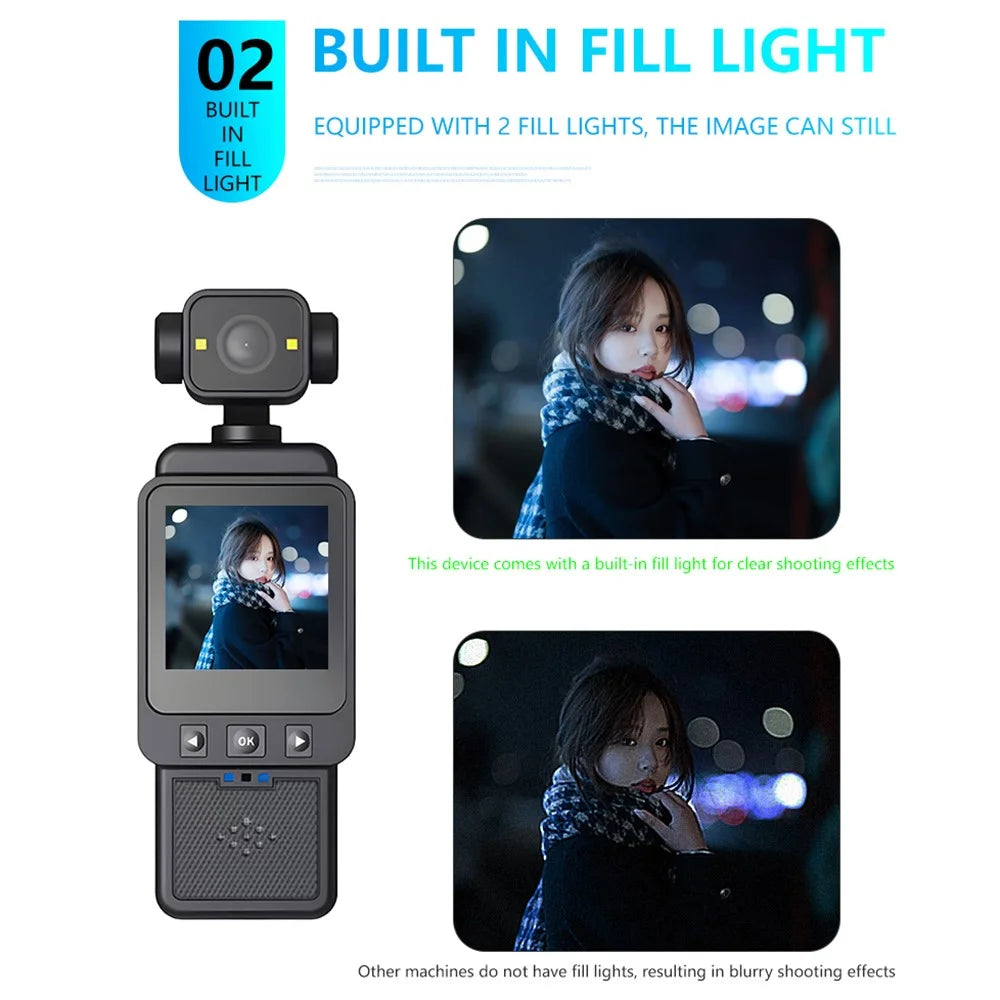 DV01 Rotatable HD Handheld Camera Anti-Shake Action Cam Outdoor Video Recorder Body Cam - 6