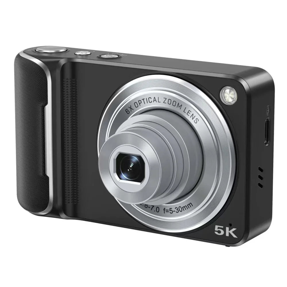 DC309X Digital Camera 6X Optical Zoom High Definition Dual Camera Mini Camcorder for Students  /  Selfie - Black  /  US Plug - 2