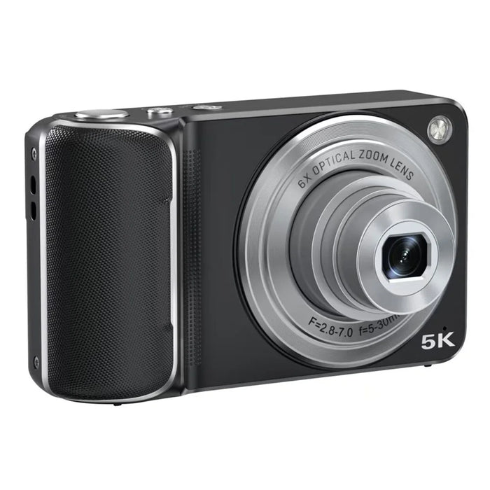 DC309X 6X Optical Zoom Digital Camera with 32GB Memory Card HD Mini Dual Lens Camera for Students  /  Selfie Photography - Black  /  US Plug - 3