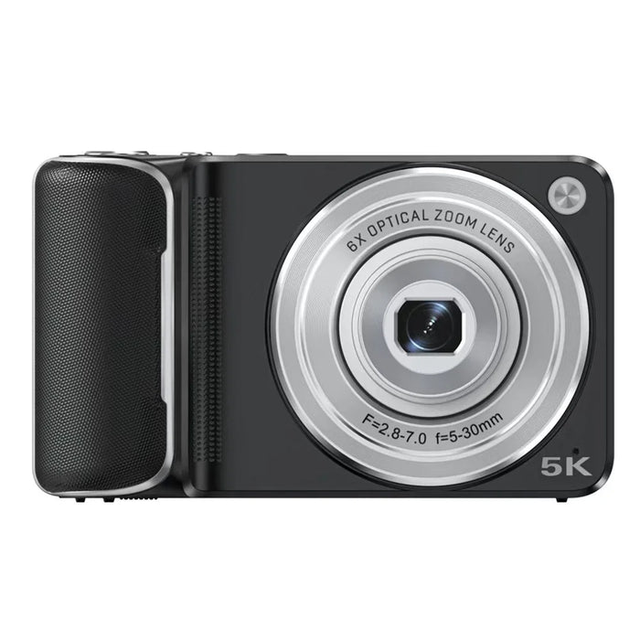 DC309X 6X Optical Zoom Digital Camera with 32GB Memory Card HD Mini Dual Lens Camera for Students  /  Selfie Photography - Black  /  US Plug - 5