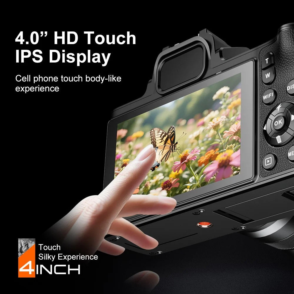 D90 4.0 Inch Touch Screen High Resolution 5K Digital Camera 18X Zoom Auto Focus Video Recorder, with 32GB Card - 3