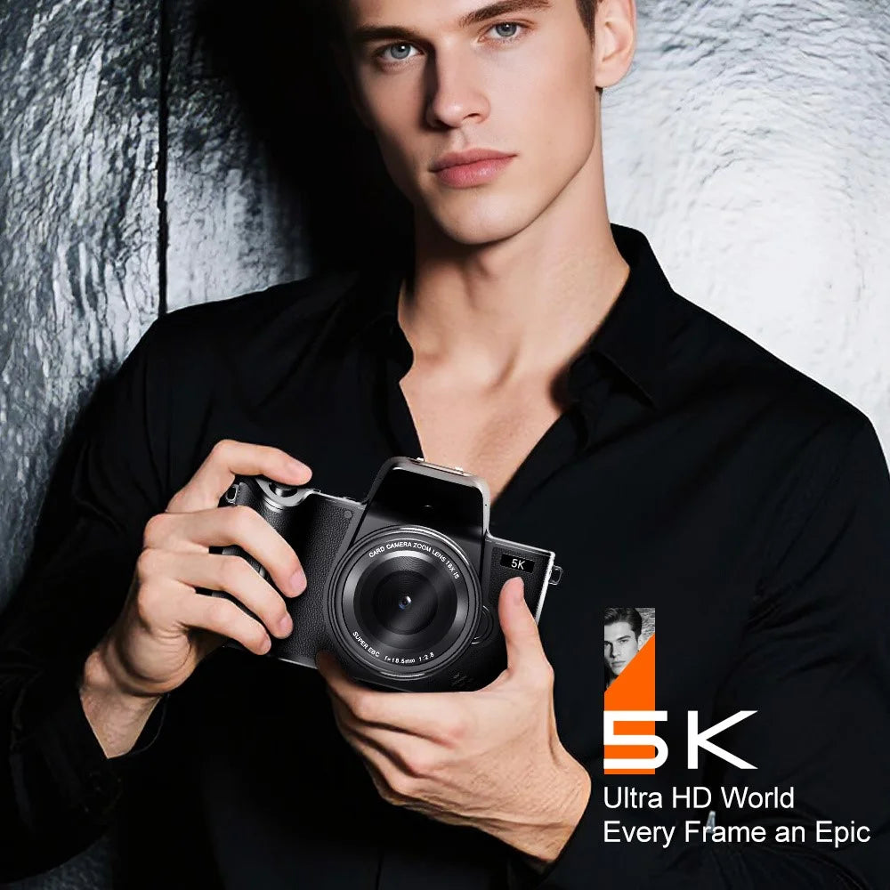 D90 4.0 Inch Touch Screen High Resolution 5K Digital Camera 18X Zoom Auto Focus Video Recorder, with 32GB Card - 5