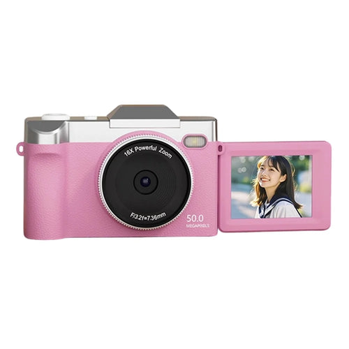 M27 2.4 Inch 180 Degree Flip Screen Digital Camera 16X Zoom Video Recording CCD with Multiple Filters - Pink - 1