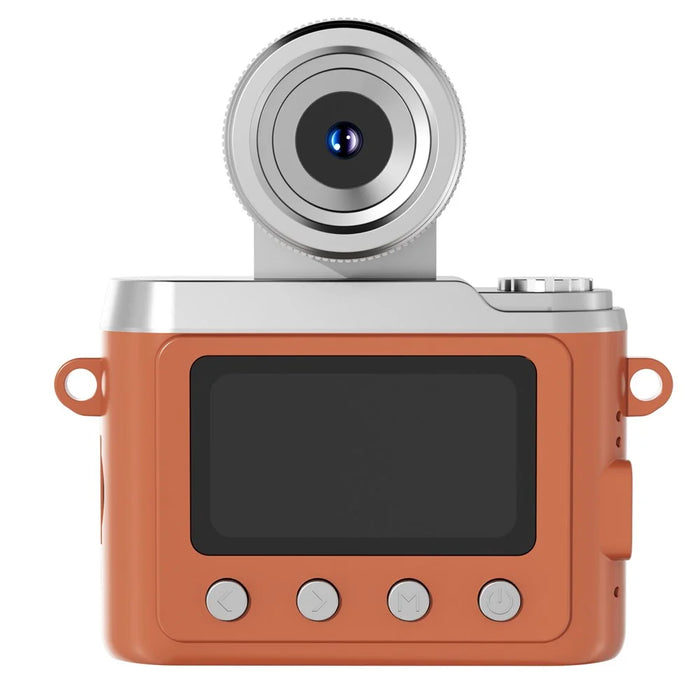 DM20 Auto Focus Mini Digital Camera 1.47 Inch HD Screen Flip Lens Video Recording CCD for Students - Brown - 2