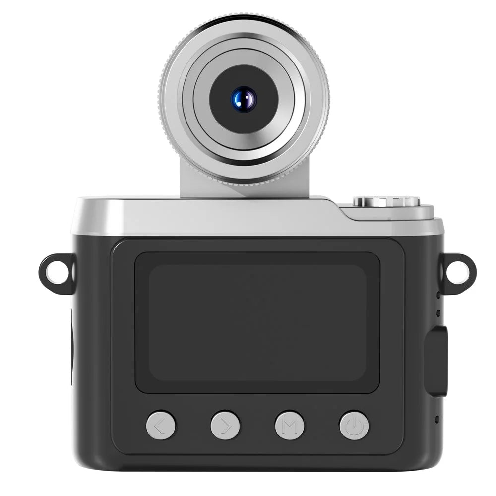 DM20 Auto Focus Mini Digital Camera 1.47 Inch HD Screen Flip Lens Video Recording CCD for Students, with 32GB Card + Card Reader - Black - 2
