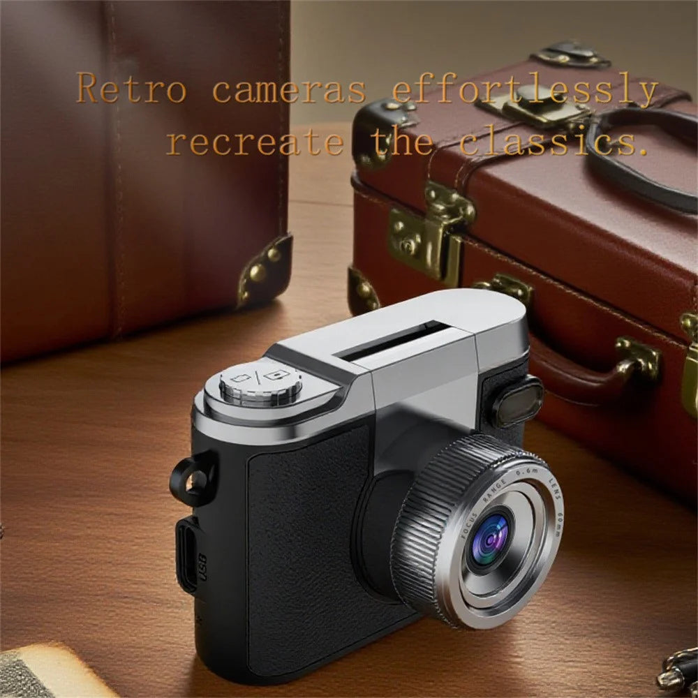 DM20 Auto Focus Mini Digital Camera 1.47 Inch HD Screen Flip Lens Video Recording CCD for Students, with 32GB Card + Card Reader - Black - 7
