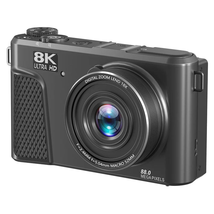 WD300-8K 88MP 8K Digital Camera MAX 18X Zoom Autofocus WiFi Travel Camera with 3 inch Flip Screen Multi Filter - Black - 4