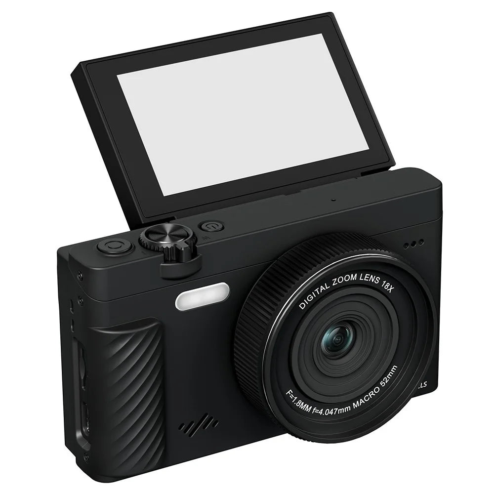 WD600-4K 75MP 4K Digital Camera 18X Zoom WiFi Travel Camera 3 inch 180 Degree Flip Screen with 31 Different Filters - Black - 2