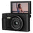 WD6003-4K 75MP 4K Digital Camera 3inch 180 Degree Flip Screen 18X Zoom WiFi Travel Camera with 32GB Card + Card Reader - Black - 1