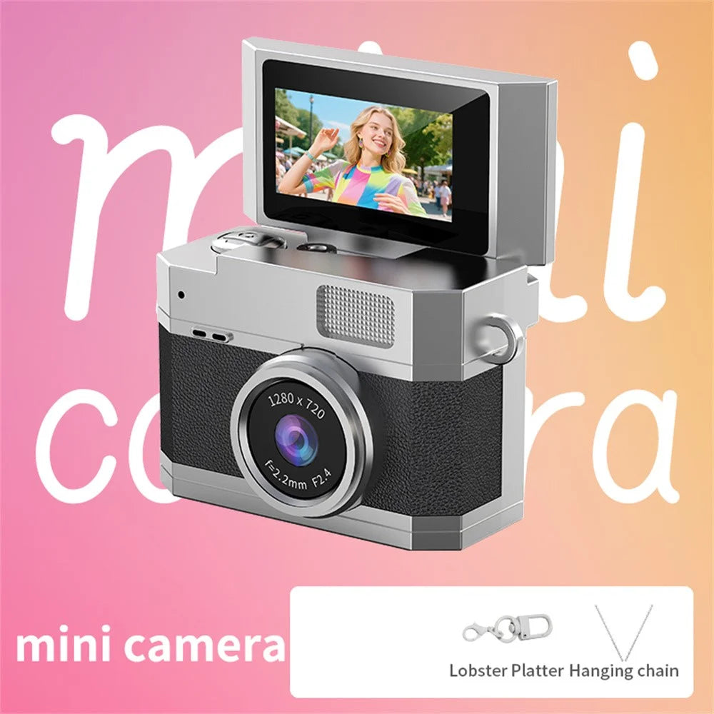 LK-026 Mini Digital Camera 0.96 Inch Flip Screen Retro Thumb Size HD Video Recording CCD - Black - 3