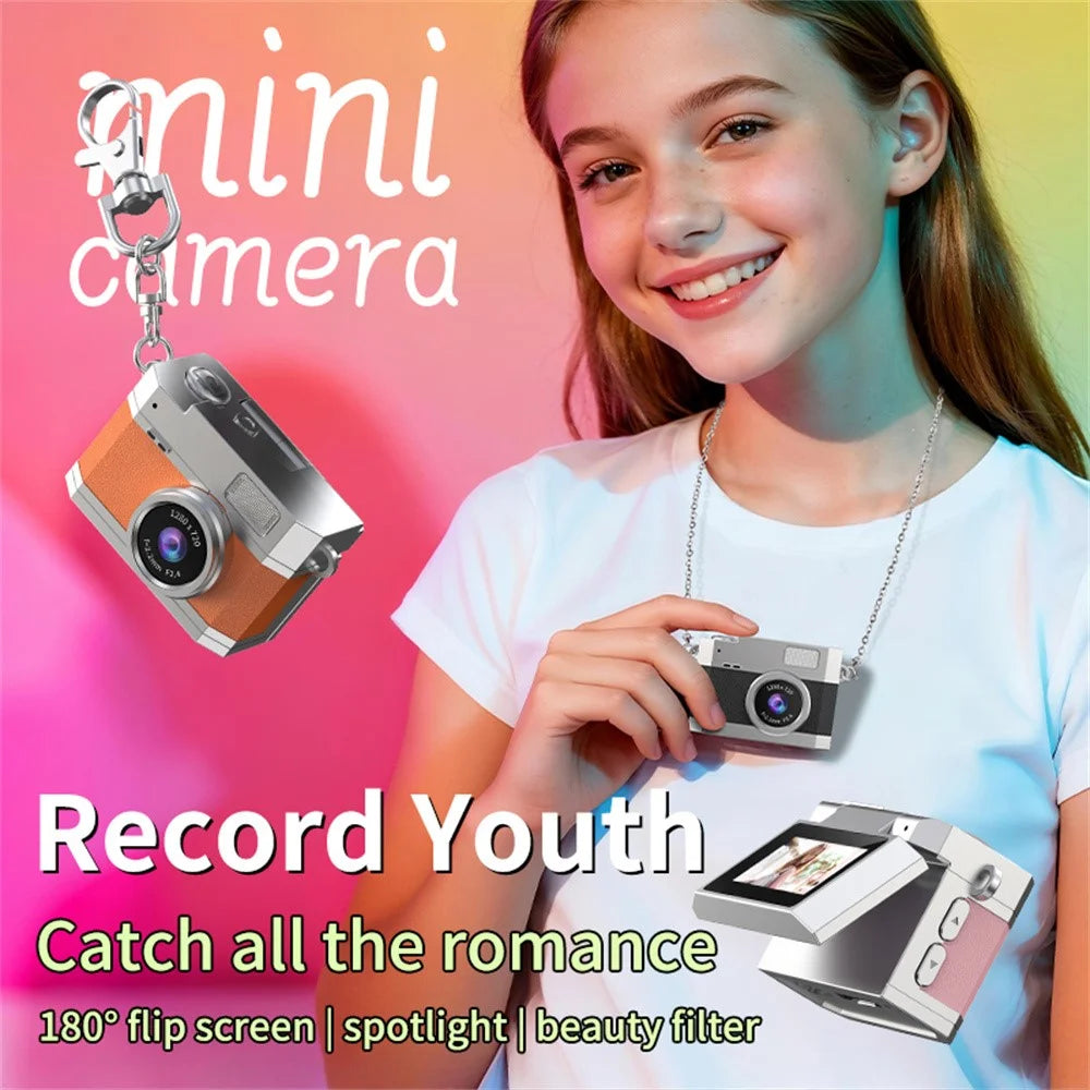 LK-026 Mini Digital Camera 0.96 Inch Flip Screen Retro Thumb Size HD Video Recording CCD - Black - 6