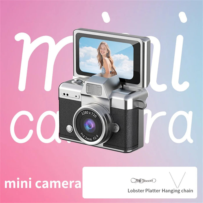 LK-027 Mini Retro Thumb Camera 1.47 Inch Flip Screen Digital Camera HD Video Recording CCD - Black - 3