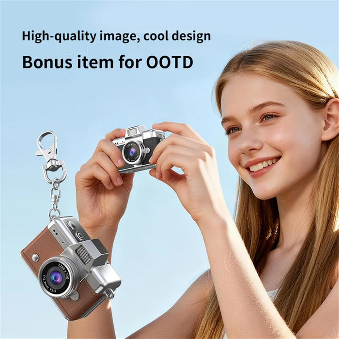 LK-027 Mini Retro Thumb Camera 1.47 Inch Flip Screen Digital Camera HD Video Recording CCD - Black - 6