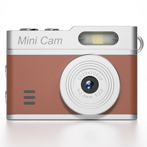 FK005 Portable 0.96 inch Mini Thumb CCD Camera 1080P HD Video Recording Up to 128GB Expandable Digital Camera - Brown - 1