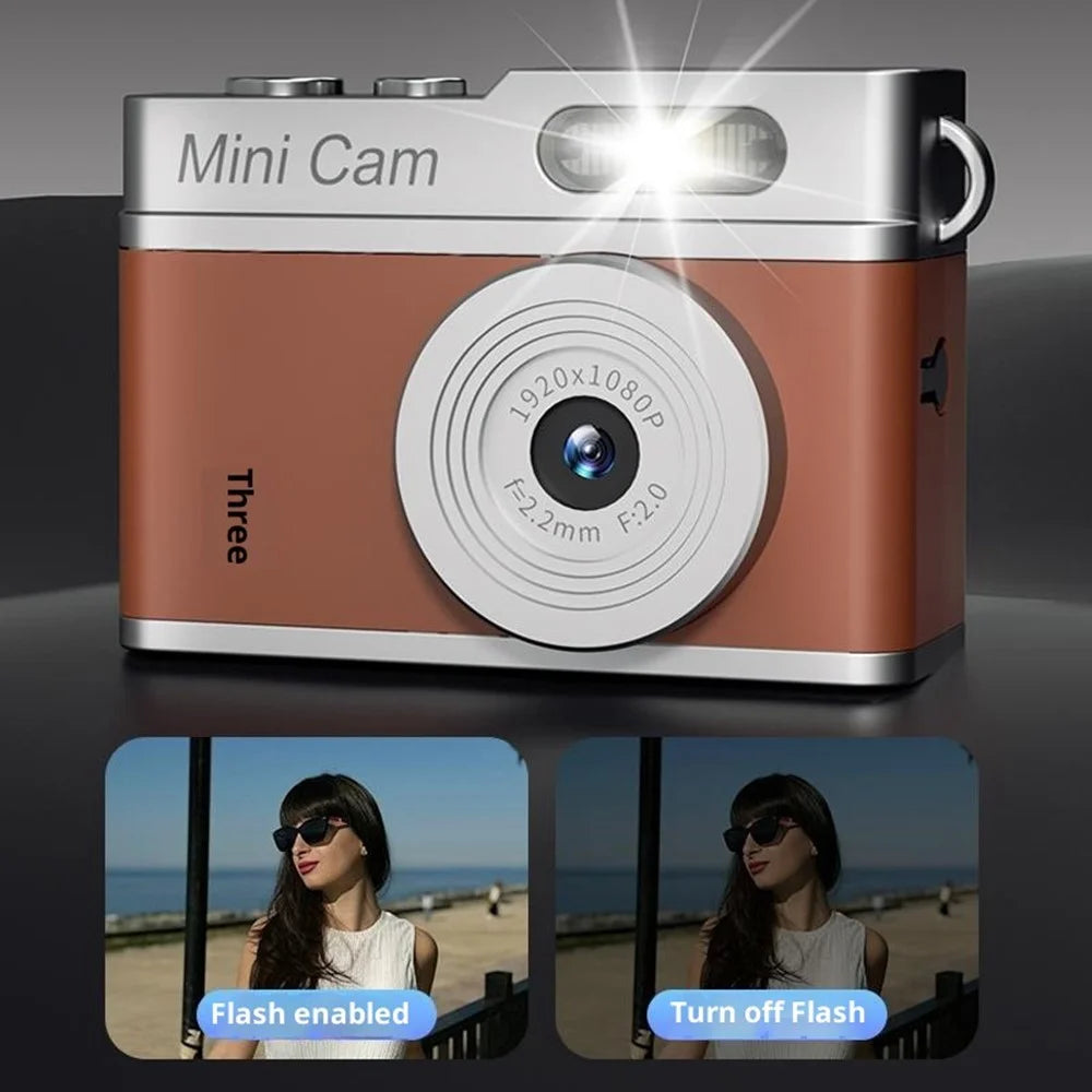 FK005 Portable 0.96 inch Mini Thumb CCD Camera 1080P HD Video Recording Up to 128GB Expandable Digital Camera - Brown - 4