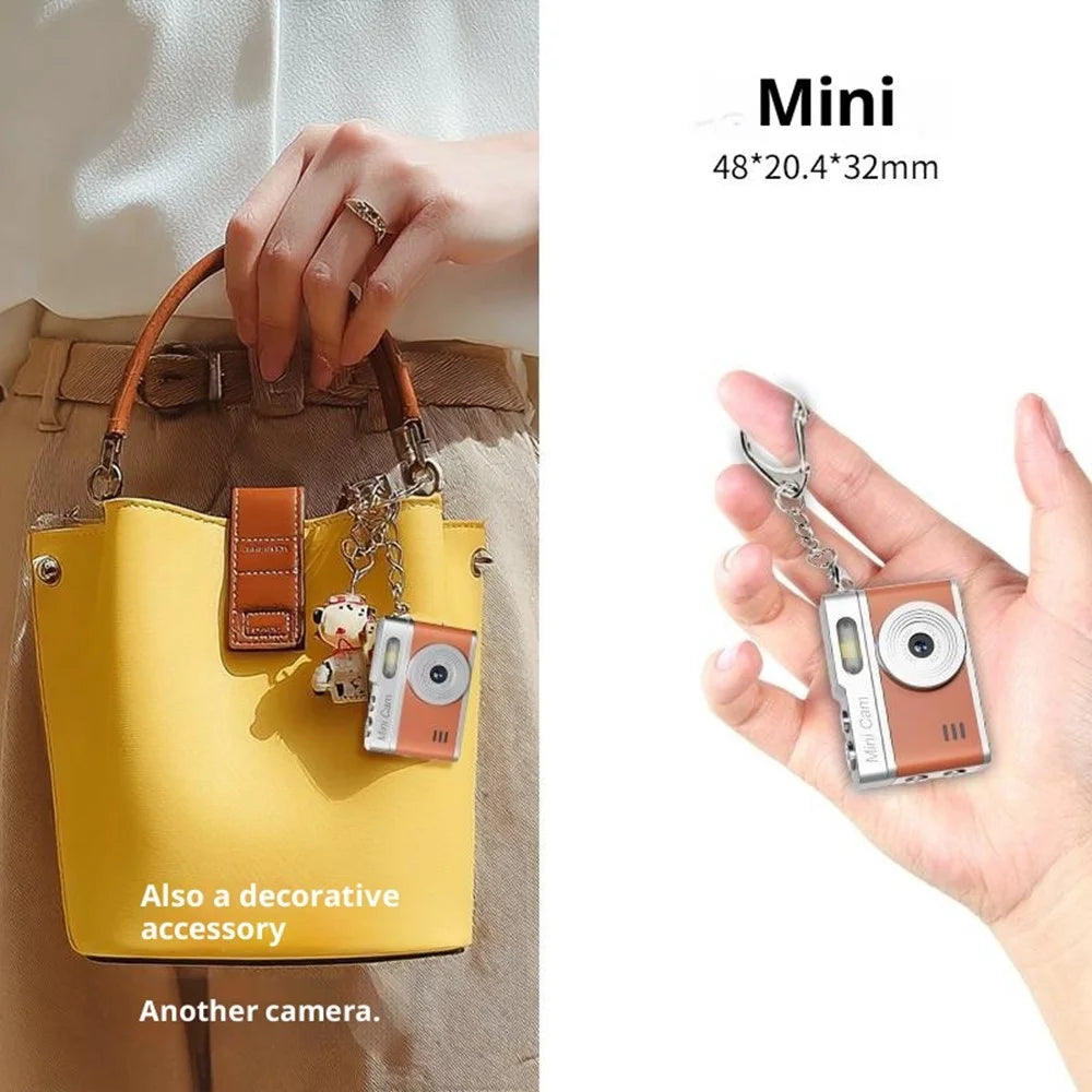 FK005 Portable 0.96 inch Mini Thumb CCD Camera 1080P HD Video Recording Up to 128GB Expandable Digital Camera - Brown - 5