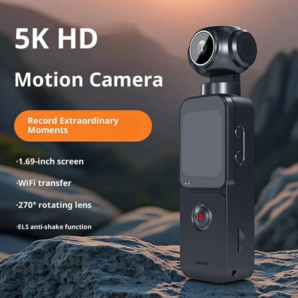 OX3 4K 60FPS 75MP Pocket Action Camera 1.69 inch HD Night Vision Outdoor Camera with 270° Electric Rotating Lens - 2