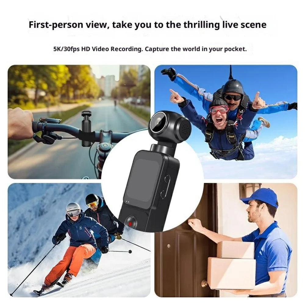 OX3 4K 60FPS 75MP Pocket Action Camera 1.69 inch HD Night Vision Outdoor Camera with 270° Electric Rotating Lens - 3