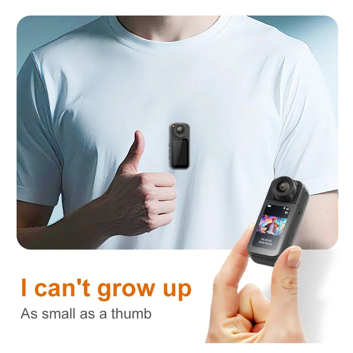 S83 1080P Magnetic Thumb Camera 1.47 inch IPS Screen Mini Cam with 180° Rotating Lens - Black - 3