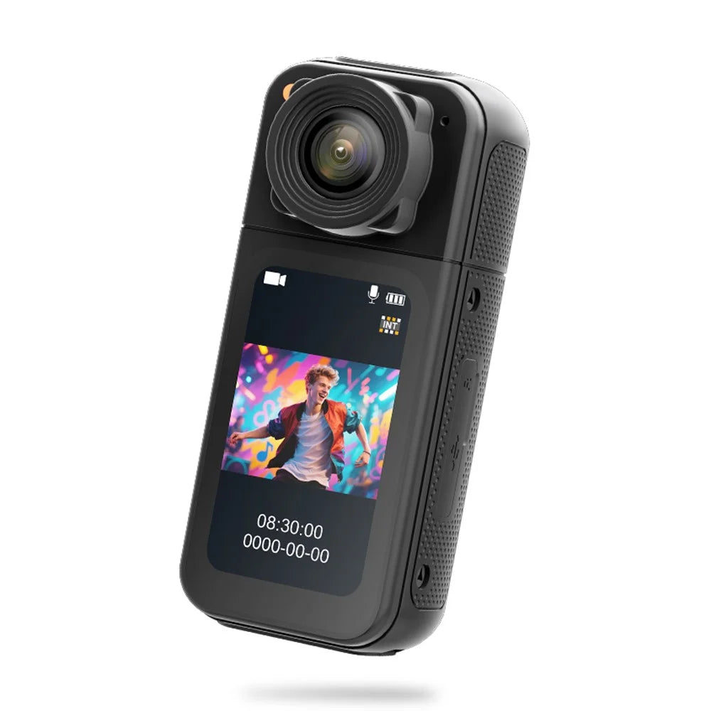 S83 1080P Magnetic Thumb Camera 1.47 inch IPS Screen Mini Cam with 180° Rotating Lens + 32G Card - Black - 1