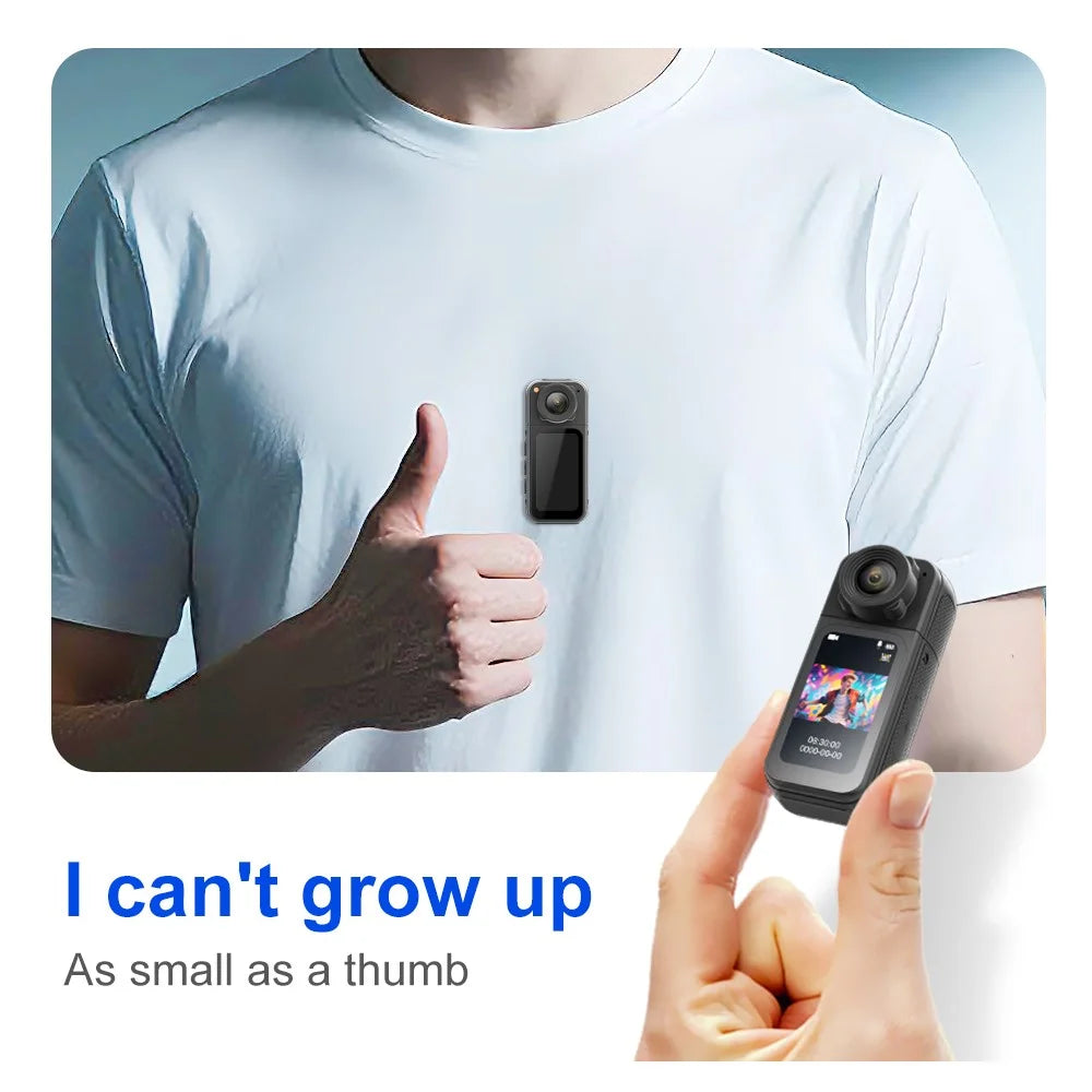 S83 1080P Magnetic Thumb Camera 1.47 inch IPS Screen Mini Cam with 180° Rotating Lens + 32G Card - Black - 5