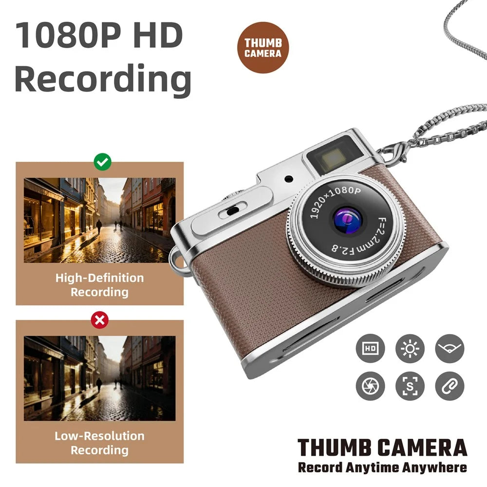 G1 0.96 Inch TFT Screen Portable Digital Camera 1080P HD Video Thumb Size CCD Mini Camcorder - White - 2