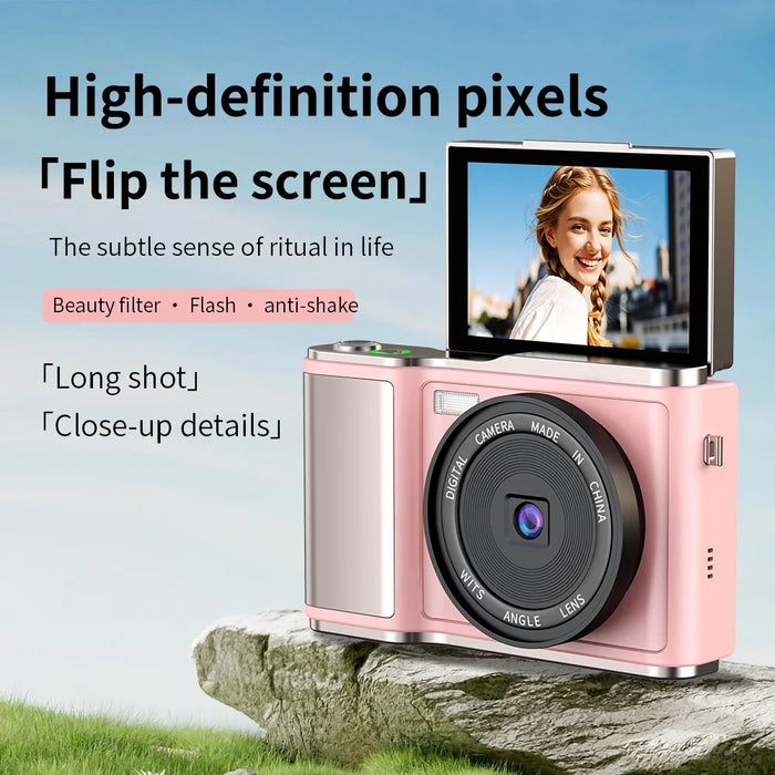 LK-010 3 inch 1080P Flip Screen Digital Camera HD Photo Video Recording CCD Sensor - Black - 4