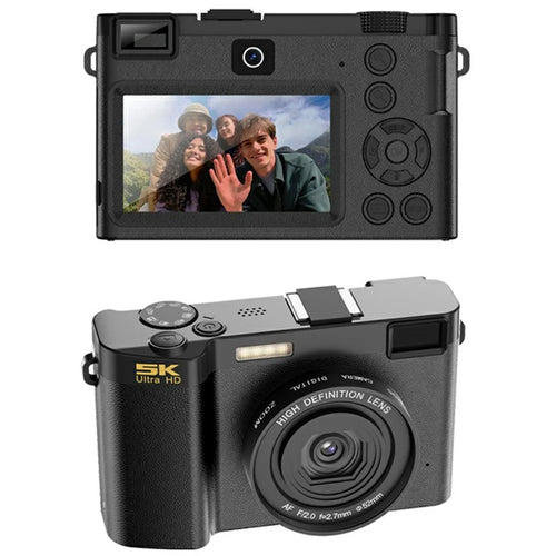 F01 Digital Camera High Resolution HD CMOS Sensor Travel Selfie Pocket Camera for Students - Black - 1