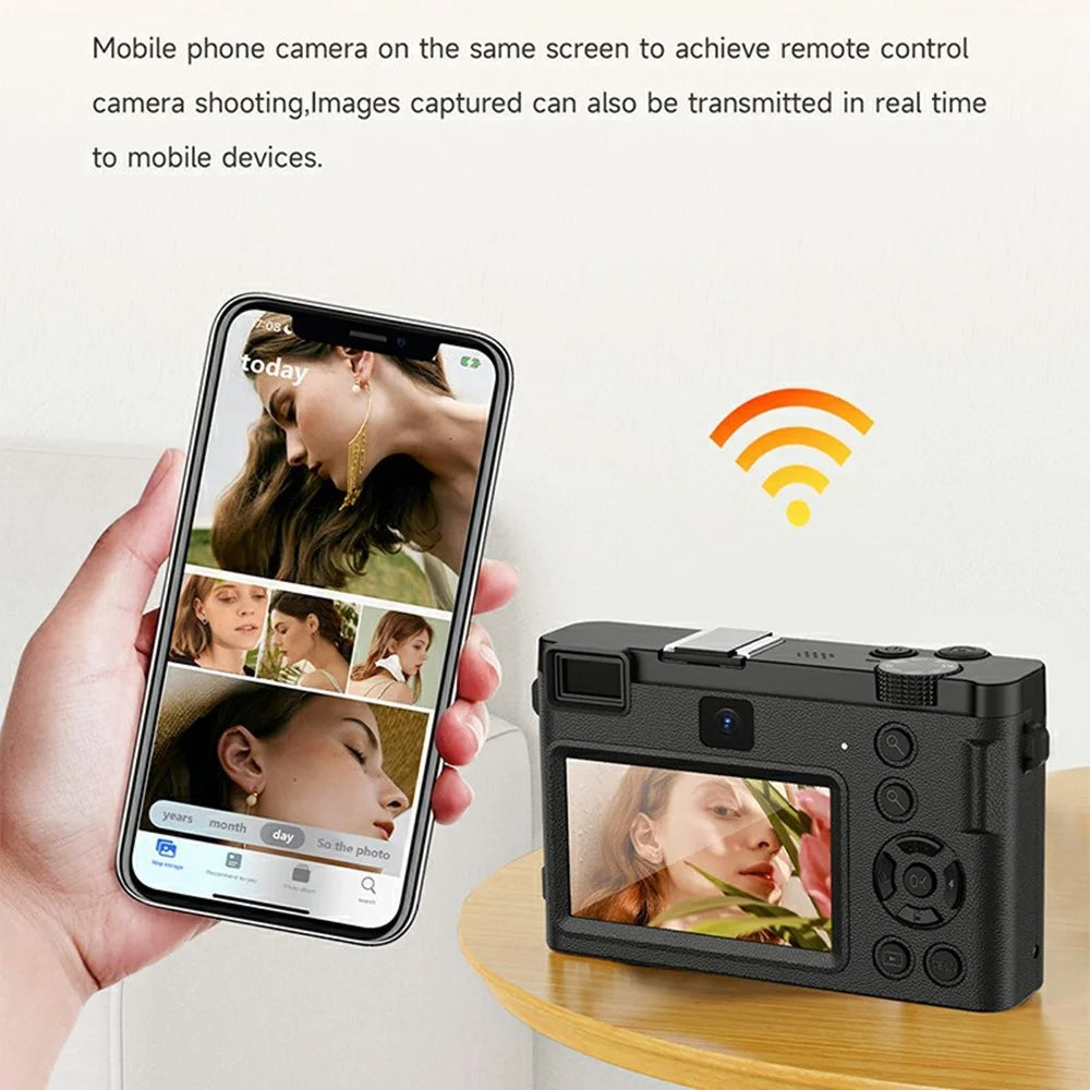 F01 Digital Camera High Resolution HD CMOS Sensor Travel Selfie Pocket Camera for Students - Black - 4