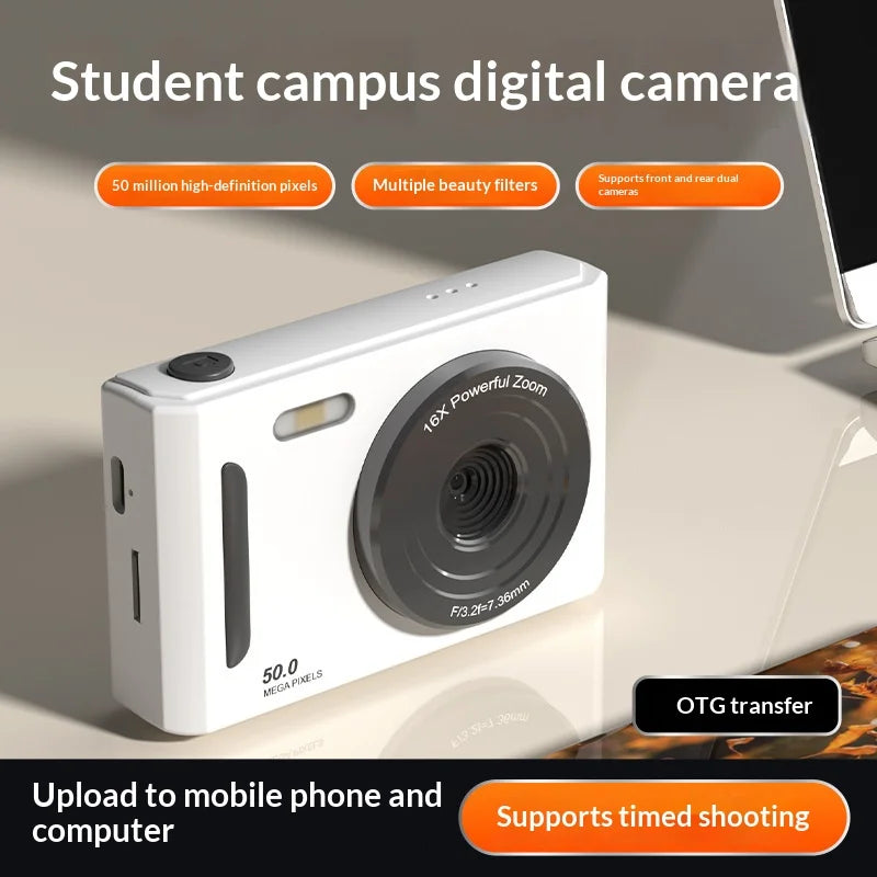 M26 2.4 Inch Screen 50MP Portable Digital Camera 16X Zoom 1080P HD Video Recorder CCD - Black - 3