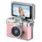 LK-027 Mini Retro Thumb Camera 1.47 Inch Flip Screen Digital Camera HD Video Recording CCD, with 32GB Card + Card Reader - Pink - 1