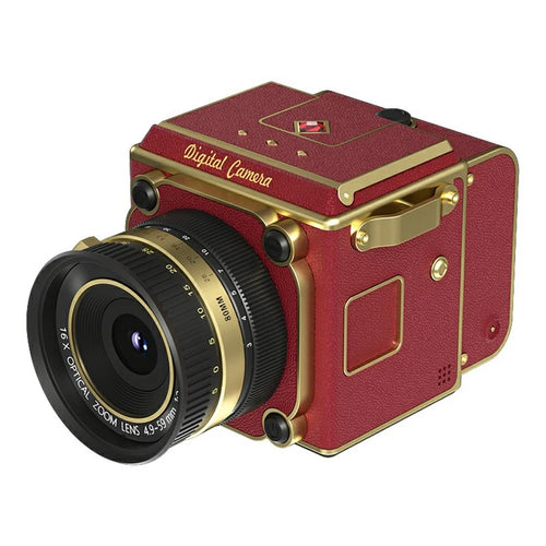M31 2.0 inch 4K HD Retro Digital Camera 16X Zoom HD Video Camera Smart Anti-Shake with Manual Crank for Outdoor Travel - Red - 1